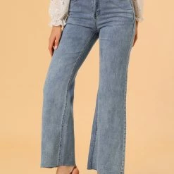 Allegra K Women's High Waisted Pants Straight Leg Denim Jeans 11 Allegra K Women's High Waisted Pants Straight Leg Denim Jeans