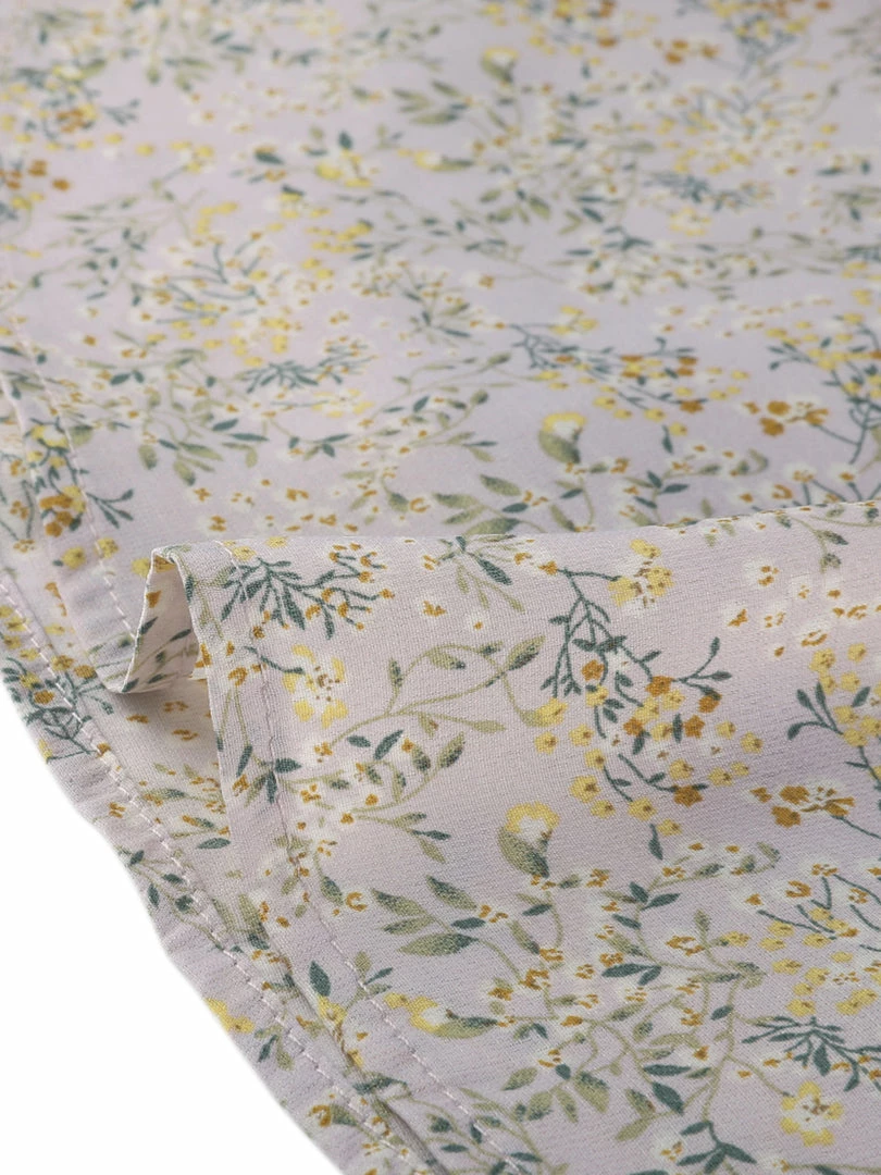 Allegra K Floral Printed Ruffled Tie V Neck Smocked Waist Dress 75 Allegra K Floral Printed Ruffled Tie V Neck Smocked Waist Dress