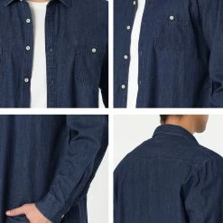 Allegra K Men's Casual Dress Jean Shirts Button Down Long Sleeve Denim Work Shirt 31 Allegra K Men's Casual Dress Jean Shirts Button Down Long Sleeve Denim Work Shirt