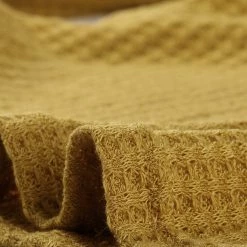 Allegra K Women's Solid Color Waffle Knit Long Sleeve V Neck Pullover Sweaters