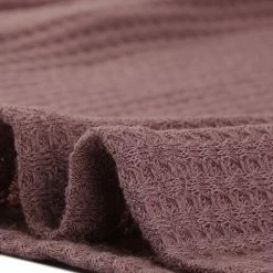 Allegra K Women's Solid Color Waffle Knit Long Sleeve V Neck Pullover Sweaters