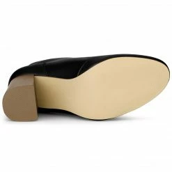 Allegra K Women's Round Toe Lace Up Chunky Heels Ankle Booties