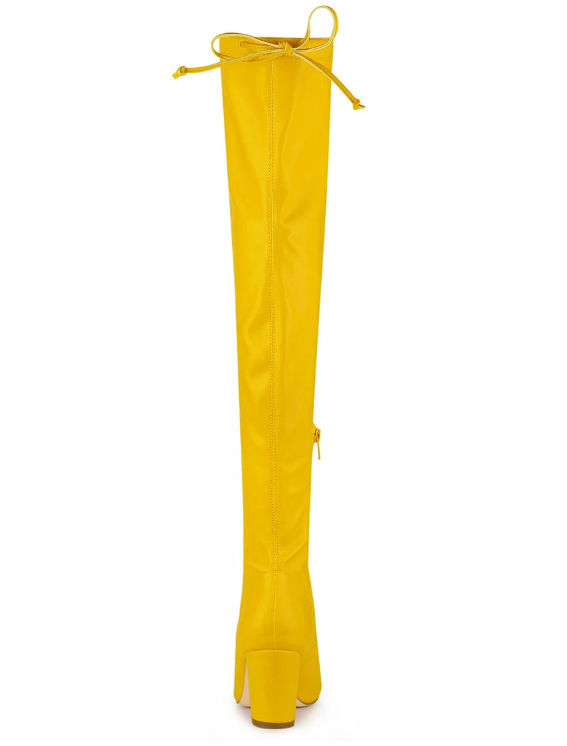 Allegra K Women's Thigh High Block Heels Over Knee High Boots Shoes 7 Allegra K Women's Thigh High Block Heels Over Knee High Boots Shoes