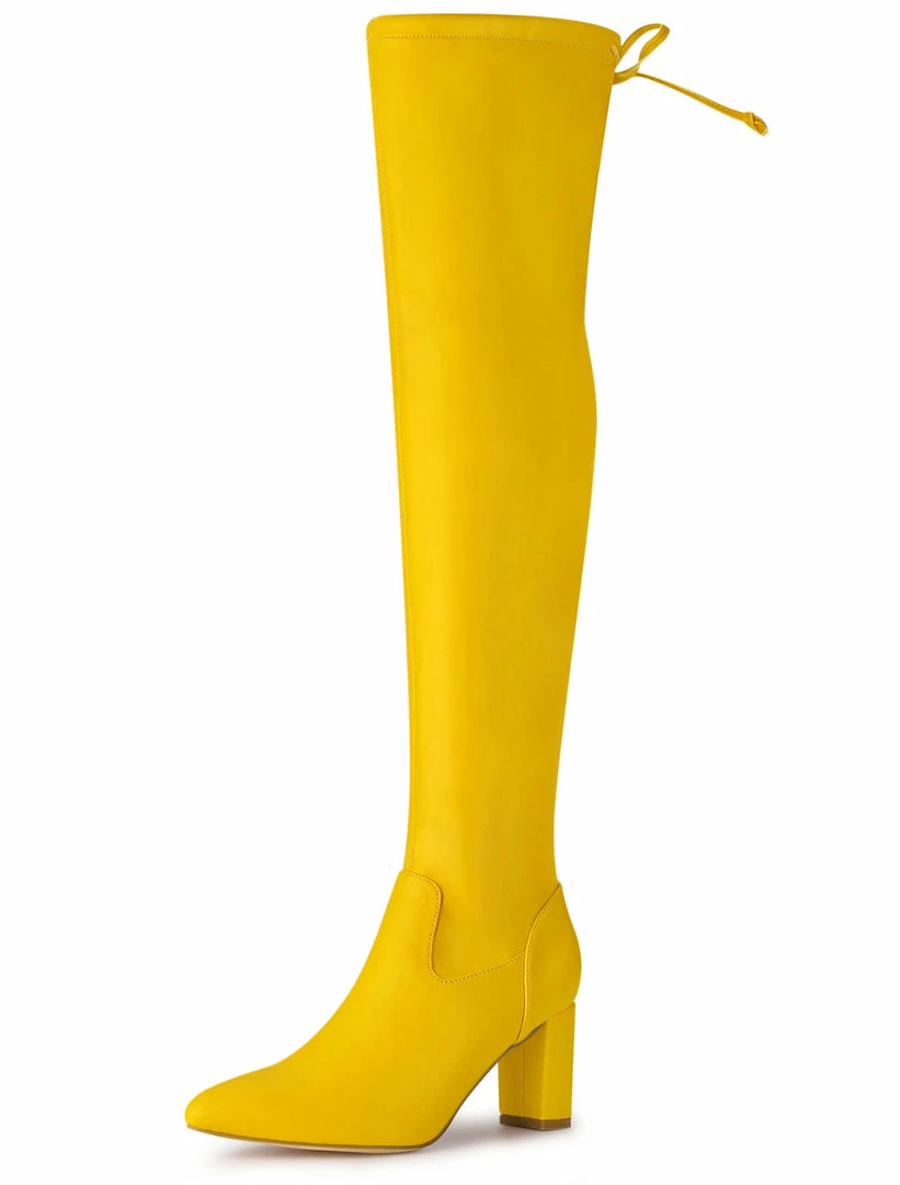 Allegra K Women's Thigh High Block Heels Over Knee High Boots Shoes 4 Allegra K Women's Thigh High Block Heels Over Knee High Boots Shoes