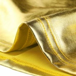 Allegra K Women's U Neck Sleeveless Party Clubwear Shiny Metallic Crop Top