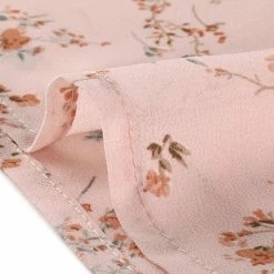 Allegra K Women's Smocked Sleeve Ruffle Neck Semi Sheer Chiffon Floral Blouse