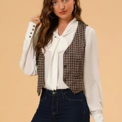 Allegra K Womens Waistcoat Steampunk Dressy Sleeveless Jacket Versatile Racerback Suit Vests 37 Allegra K Womens Waistcoat Steampunk Dressy Sleeveless Jacket Versatile Racerback Suit Vests