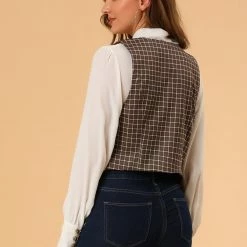 Allegra K Womens Waistcoat Steampunk Dressy Sleeveless Jacket Versatile Racerback Suit Vests 38 Allegra K Womens Waistcoat Steampunk Dressy Sleeveless Jacket Versatile Racerback Suit Vests