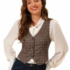 Allegra K Womens Waistcoat Steampunk Dressy Sleeveless Jacket Versatile Racerback Suit Vests 34 Allegra K Womens Waistcoat Steampunk Dressy Sleeveless Jacket Versatile Racerback Suit Vests