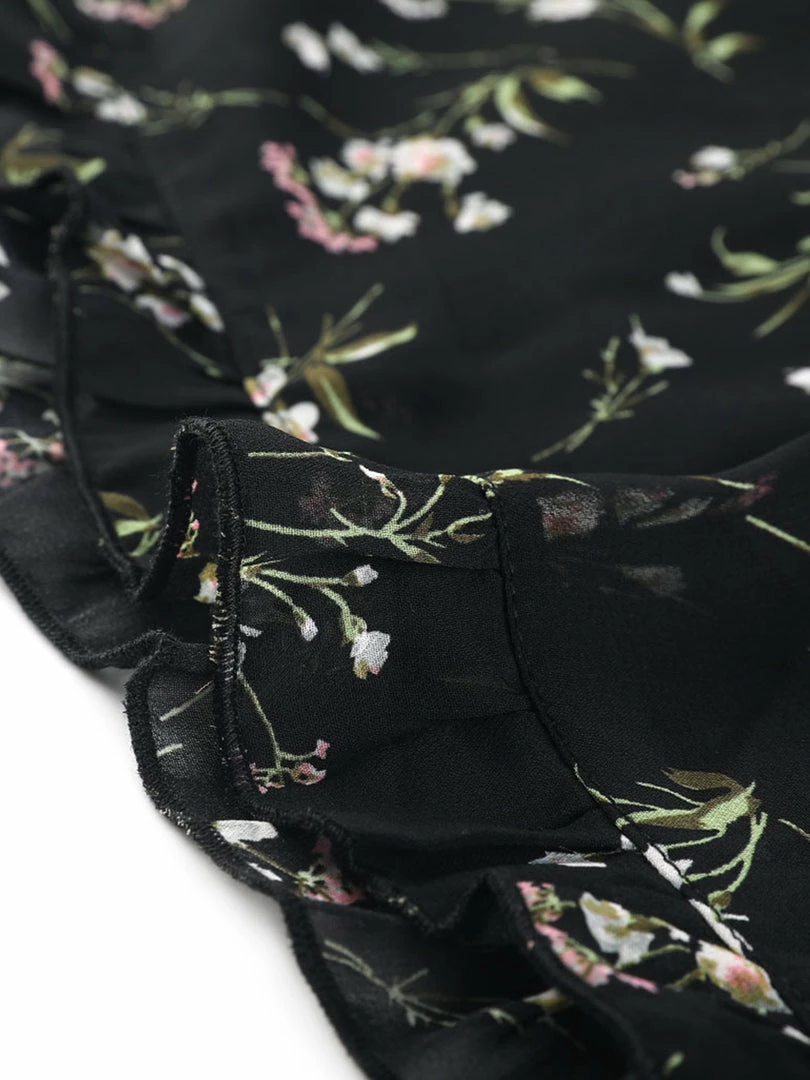 Allegra K Women's Casual Ruffle 3/4 Sleeve Floral Print Chiffon Blouse 55 Allegra K Women's Casual Ruffle 3/4 Sleeve Floral Print Chiffon Blouse