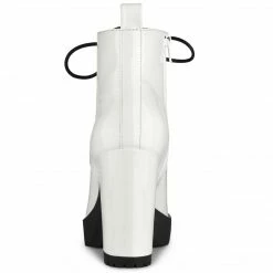 Allegra K Shoes Women's Lace Up Chunky Heels Platform Ankle Combat Boots