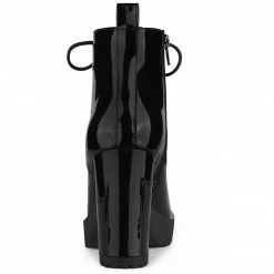 Allegra K Shoes Women's Lace Up Chunky Heels Platform Ankle Combat Boots