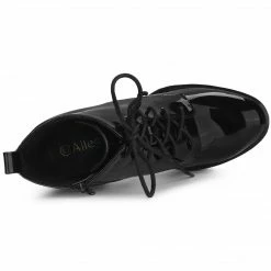 Allegra K Shoes Women's Lace Up Chunky Heels Platform Ankle Combat Boots