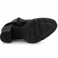 Allegra K Shoes Women's Lace Up Chunky Heels Platform Ankle Combat Boots