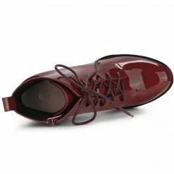 Allegra K Shoes Women's Lace Up Chunky Heels Platform Ankle Combat Boots