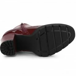 Allegra K Shoes Women's Lace Up Chunky Heels Platform Ankle Combat Boots