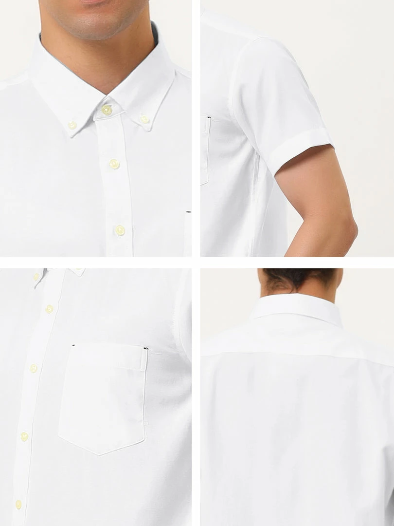 Allegra K Men's Summer Formal Solid Color Button Down Short Sleeves Dress Shirt 51 Allegra K Men's Summer Formal Solid Color Button Down Short Sleeves Dress Shirt