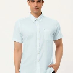 Allegra K Men's Summer Formal Solid Color Button Down Short Sleeves Dress Shirt 89 Allegra K Men's Summer Formal Solid Color Button Down Short Sleeves Dress Shirt