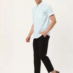 Allegra K Men's Summer Formal Solid Color Button Down Short Sleeves Dress Shirt 91 Allegra K Men's Summer Formal Solid Color Button Down Short Sleeves Dress Shirt