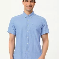 Allegra K Men's Summer Formal Solid Color Button Down Short Sleeves Dress Shirt 84 Allegra K Men's Summer Formal Solid Color Button Down Short Sleeves Dress Shirt