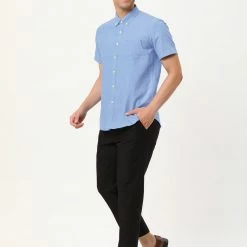 Allegra K Men's Summer Formal Solid Color Button Down Short Sleeves Dress Shirt 85 Allegra K Men's Summer Formal Solid Color Button Down Short Sleeves Dress Shirt