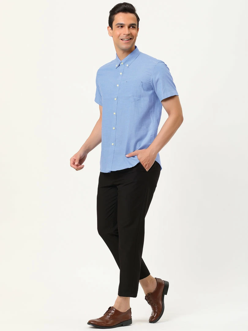 Allegra K Men's Summer Formal Solid Color Button Down Short Sleeves Dress Shirt 37 Allegra K Men's Summer Formal Solid Color Button Down Short Sleeves Dress Shirt