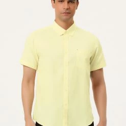 Allegra K Men's Summer Formal Solid Color Button Down Short Sleeves Dress Shirt 78 Allegra K Men's Summer Formal Solid Color Button Down Short Sleeves Dress Shirt