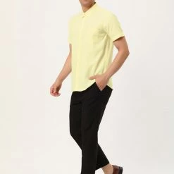 Allegra K Men's Summer Formal Solid Color Button Down Short Sleeves Dress Shirt 79 Allegra K Men's Summer Formal Solid Color Button Down Short Sleeves Dress Shirt