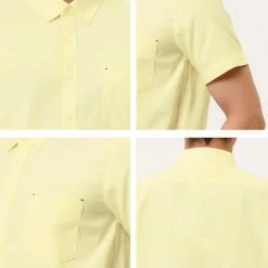 Allegra K Men's Summer Formal Solid Color Button Down Short Sleeves Dress Shirt 81 Allegra K Men's Summer Formal Solid Color Button Down Short Sleeves Dress Shirt