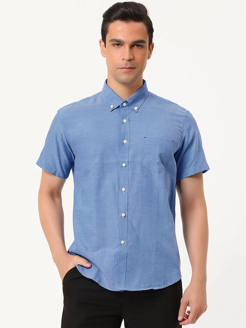 Allegra K Men's Summer Formal Solid Color Button Down Short Sleeves Dress Shirt 23 Allegra K Men's Summer Formal Solid Color Button Down Short Sleeves Dress Shirt