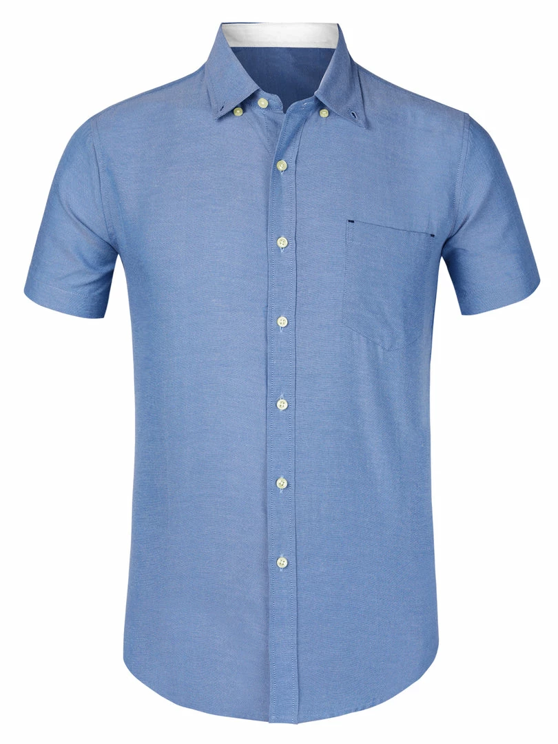 Allegra K Men's Summer Formal Solid Color Button Down Short Sleeves Dress Shirt 22 Allegra K Men's Summer Formal Solid Color Button Down Short Sleeves Dress Shirt