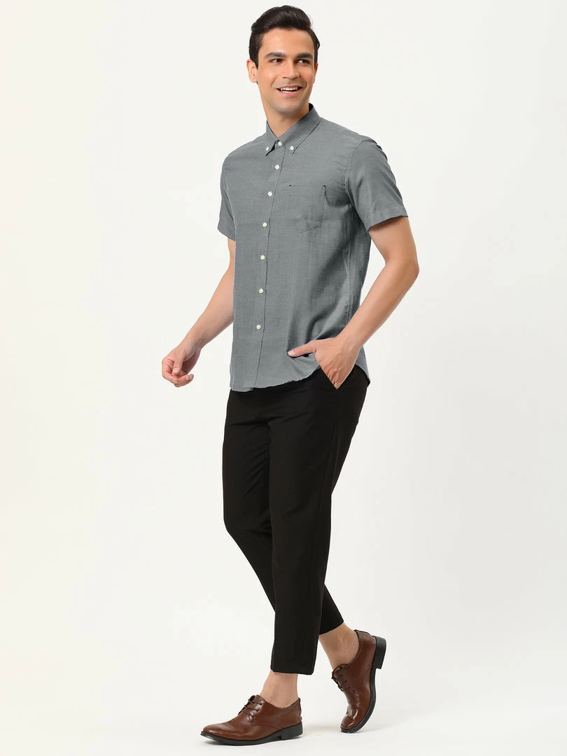 Allegra K Men's Summer Formal Solid Color Button Down Short Sleeves Dress Shirt 19 Allegra K Men's Summer Formal Solid Color Button Down Short Sleeves Dress Shirt