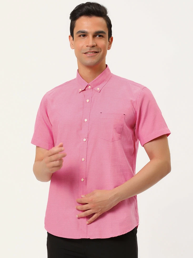 Allegra K Men's Summer Formal Solid Color Button Down Short Sleeves Dress Shirt 12 Allegra K Men's Summer Formal Solid Color Button Down Short Sleeves Dress Shirt