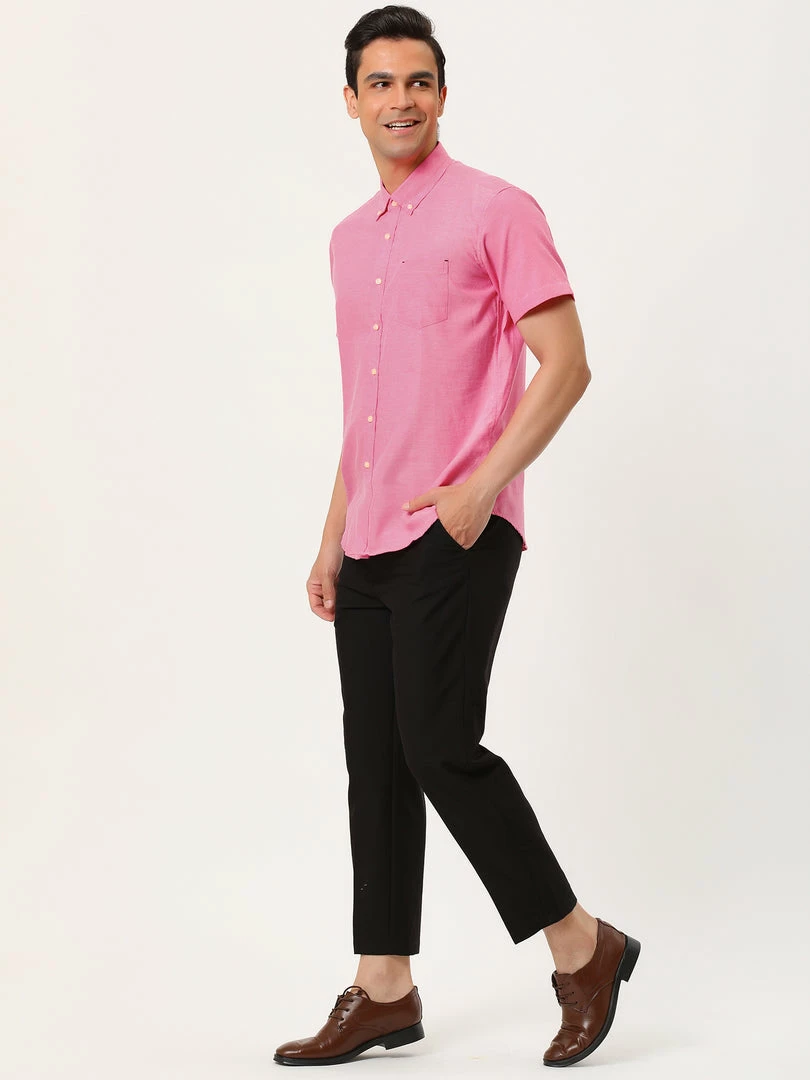 Allegra K Men's Summer Formal Solid Color Button Down Short Sleeves Dress Shirt 13 Allegra K Men's Summer Formal Solid Color Button Down Short Sleeves Dress Shirt