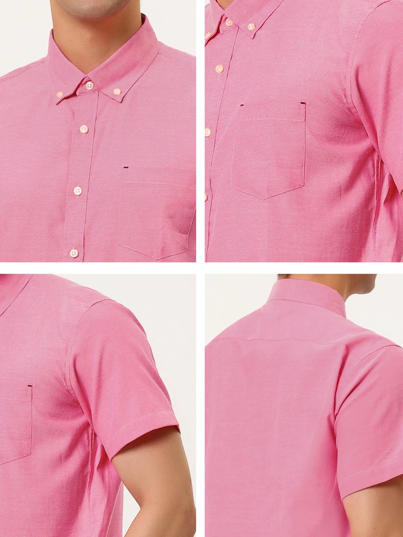 Allegra K Men's Summer Formal Solid Color Button Down Short Sleeves Dress Shirt 15 Allegra K Men's Summer Formal Solid Color Button Down Short Sleeves Dress Shirt