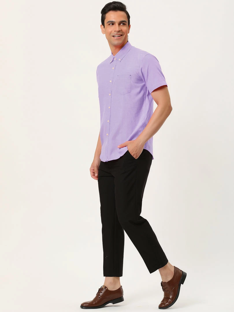 Allegra K Men's Summer Formal Solid Color Button Down Short Sleeves Dress Shirt 7 Allegra K Men's Summer Formal Solid Color Button Down Short Sleeves Dress Shirt