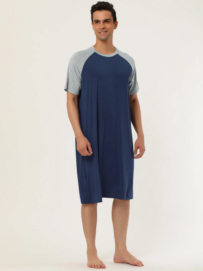 Allegra K Men's Nightshirt Nightwear Raglan Sleeves Comfy Lounge Soft Pajamas Loose Sleep Shirt Nightgown 36 Allegra K Men's Nightshirt Nightwear Raglan Sleeves Comfy Lounge Soft Pajamas Loose Sleep Shirt Nightgown