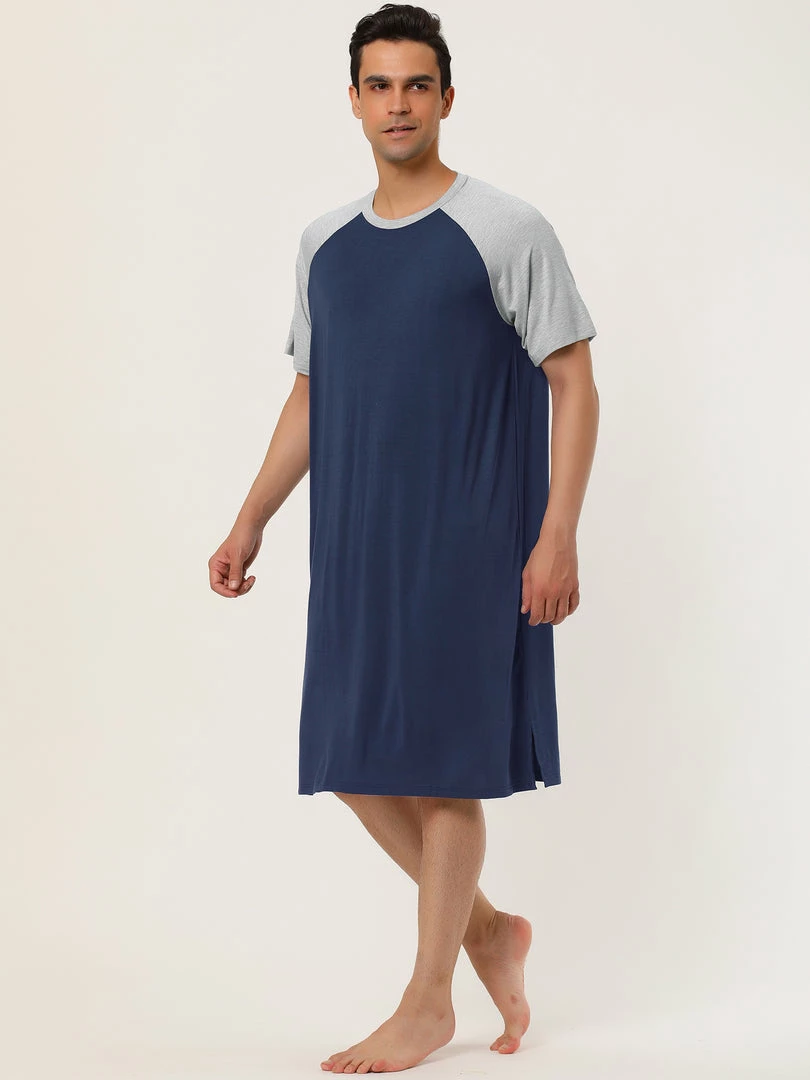 Allegra K Men's Nightshirt Nightwear Raglan Sleeves Comfy Lounge Soft Pajamas Loose Sleep Shirt Nightgown 37 Allegra K Men's Nightshirt Nightwear Raglan Sleeves Comfy Lounge Soft Pajamas Loose Sleep Shirt Nightgown