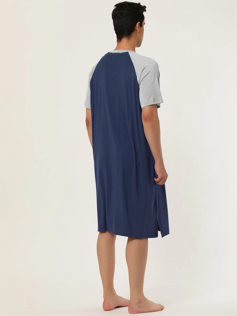 Allegra K Men's Nightshirt Nightwear Raglan Sleeves Comfy Lounge Soft Pajamas Loose Sleep Shirt Nightgown 38 Allegra K Men's Nightshirt Nightwear Raglan Sleeves Comfy Lounge Soft Pajamas Loose Sleep Shirt Nightgown