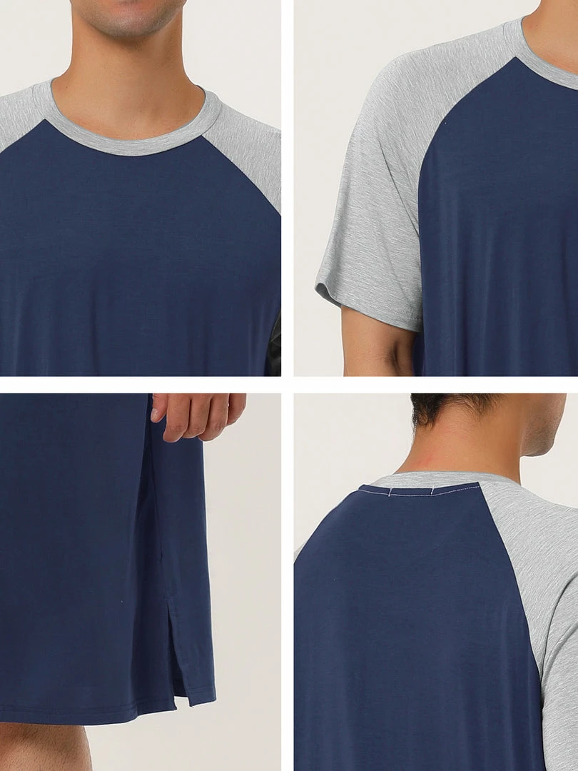 Allegra K Men's Nightshirt Nightwear Raglan Sleeves Comfy Lounge Soft Pajamas Loose Sleep Shirt Nightgown 39 Allegra K Men's Nightshirt Nightwear Raglan Sleeves Comfy Lounge Soft Pajamas Loose Sleep Shirt Nightgown