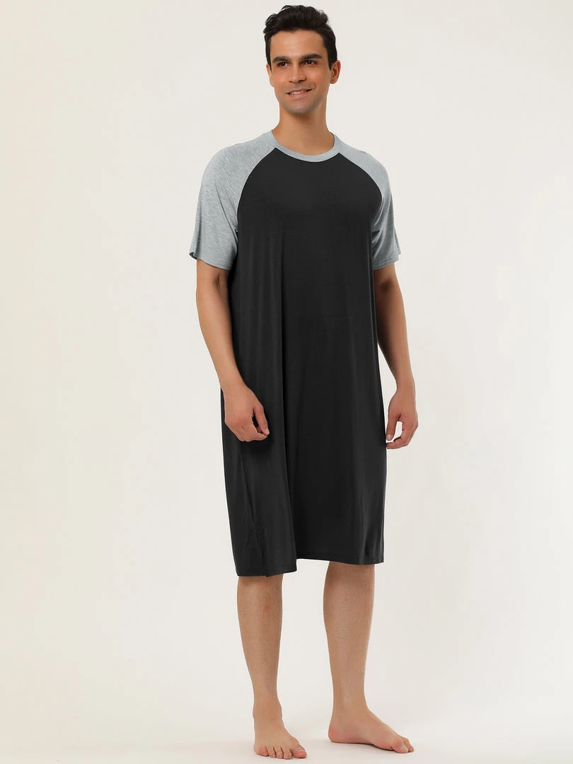 Allegra K Men's Nightshirt Nightwear Raglan Sleeves Comfy Lounge Soft Pajamas Loose Sleep Shirt Nightgown 24 Allegra K Men's Nightshirt Nightwear Raglan Sleeves Comfy Lounge Soft Pajamas Loose Sleep Shirt Nightgown
