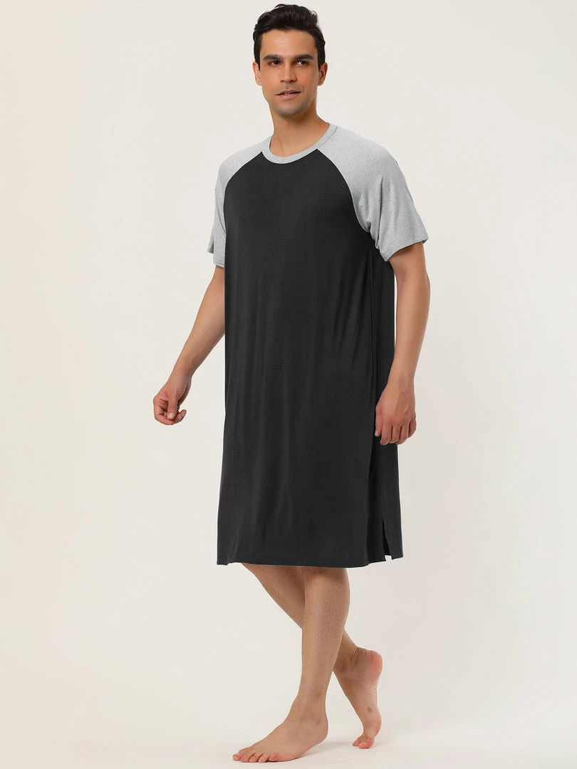 Allegra K Men's Nightshirt Nightwear Raglan Sleeves Comfy Lounge Soft Pajamas Loose Sleep Shirt Nightgown 25 Allegra K Men's Nightshirt Nightwear Raglan Sleeves Comfy Lounge Soft Pajamas Loose Sleep Shirt Nightgown