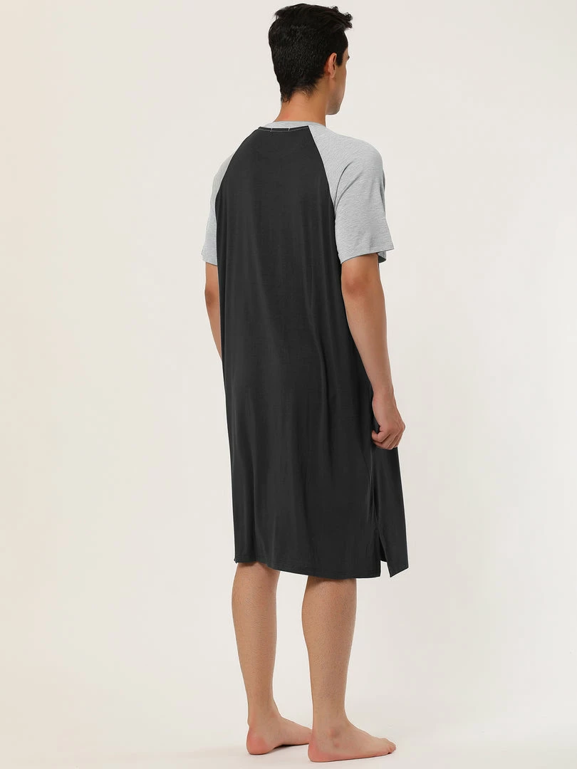 Allegra K Men's Nightshirt Nightwear Raglan Sleeves Comfy Lounge Soft Pajamas Loose Sleep Shirt Nightgown 26 Allegra K Men's Nightshirt Nightwear Raglan Sleeves Comfy Lounge Soft Pajamas Loose Sleep Shirt Nightgown