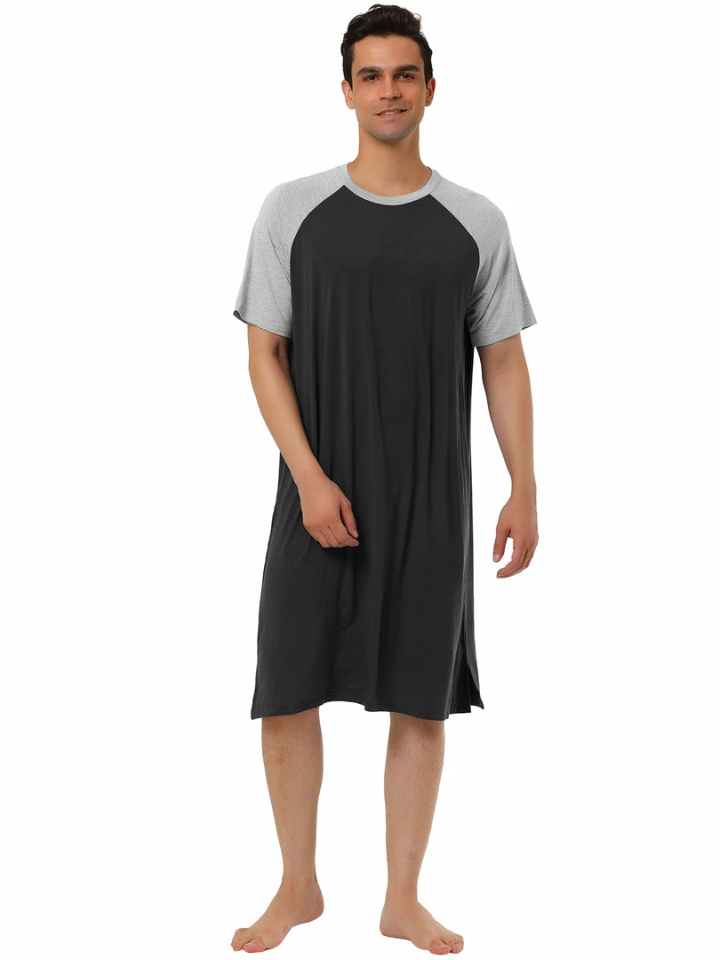 Allegra K Men's Nightshirt Nightwear Raglan Sleeves Comfy Lounge Soft Pajamas Loose Sleep Shirt Nightgown 22 Allegra K Men's Nightshirt Nightwear Raglan Sleeves Comfy Lounge Soft Pajamas Loose Sleep Shirt Nightgown