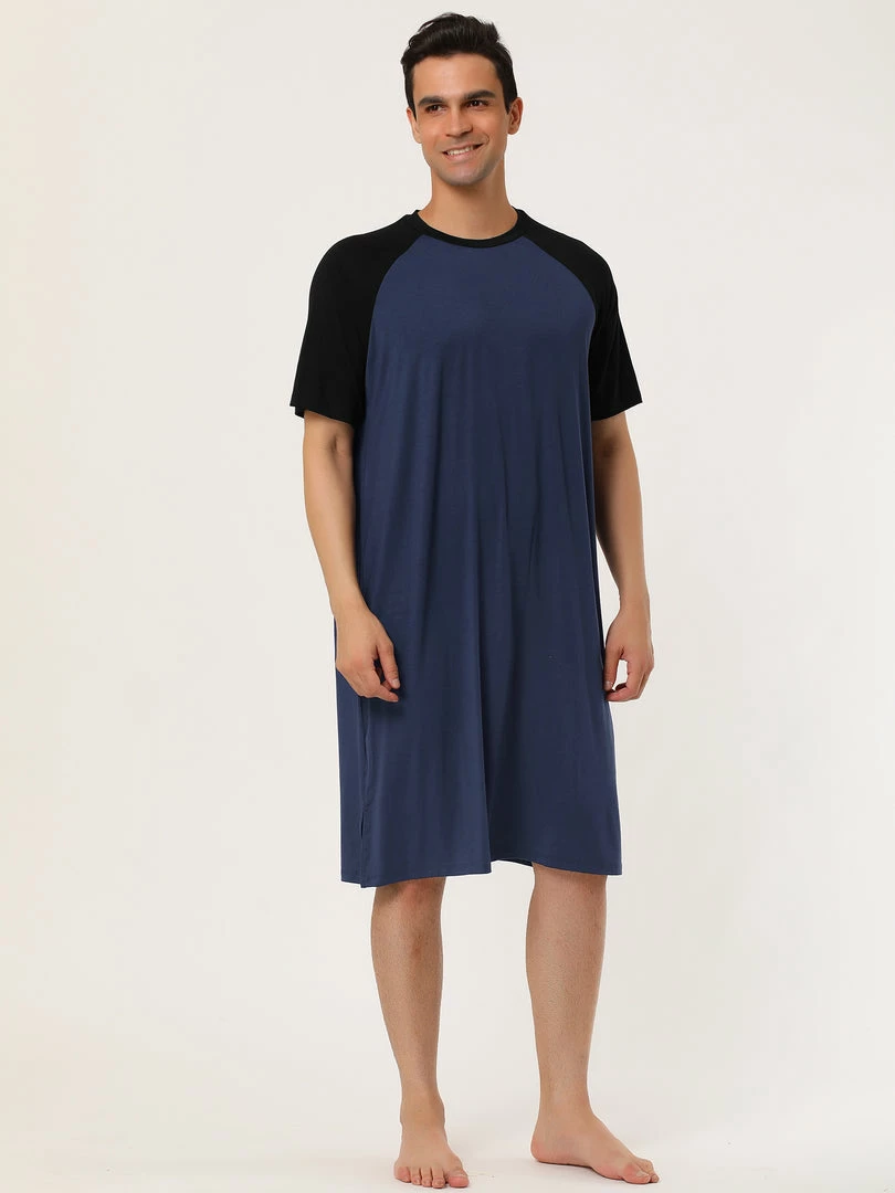 Allegra K Men's Nightshirt Nightwear Raglan Sleeves Comfy Lounge Soft Pajamas Loose Sleep Shirt Nightgown 18 Allegra K Men's Nightshirt Nightwear Raglan Sleeves Comfy Lounge Soft Pajamas Loose Sleep Shirt Nightgown