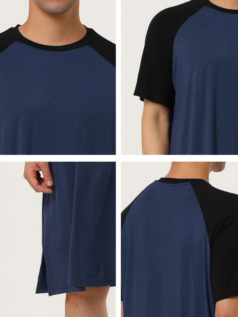 Allegra K Men's Nightshirt Nightwear Raglan Sleeves Comfy Lounge Soft Pajamas Loose Sleep Shirt Nightgown 21 Allegra K Men's Nightshirt Nightwear Raglan Sleeves Comfy Lounge Soft Pajamas Loose Sleep Shirt Nightgown