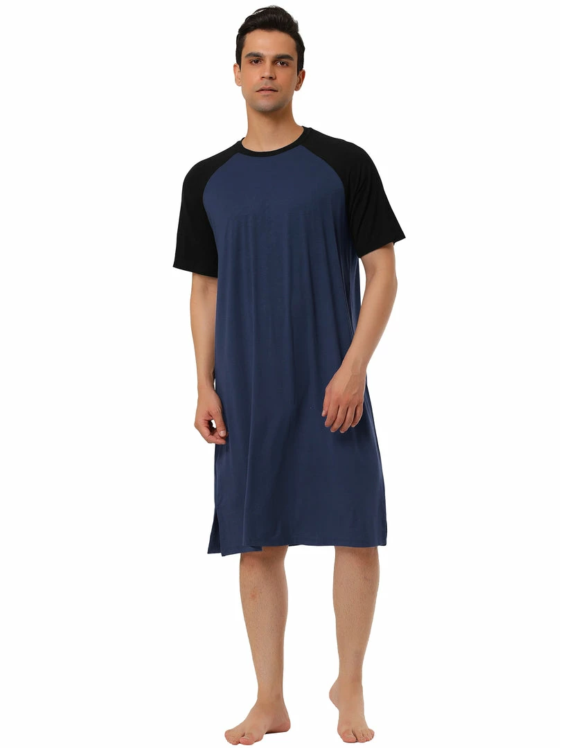 Allegra K Men's Nightshirt Nightwear Raglan Sleeves Comfy Lounge Soft Pajamas Loose Sleep Shirt Nightgown 16 Allegra K Men's Nightshirt Nightwear Raglan Sleeves Comfy Lounge Soft Pajamas Loose Sleep Shirt Nightgown