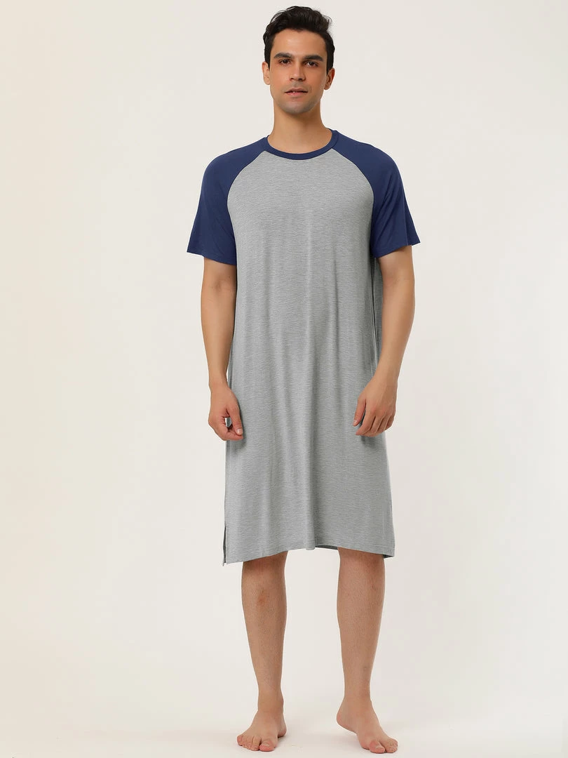 Allegra K Men's Nightshirt Nightwear Raglan Sleeves Comfy Lounge Soft Pajamas Loose Sleep Shirt Nightgown 29 Allegra K Men's Nightshirt Nightwear Raglan Sleeves Comfy Lounge Soft Pajamas Loose Sleep Shirt Nightgown