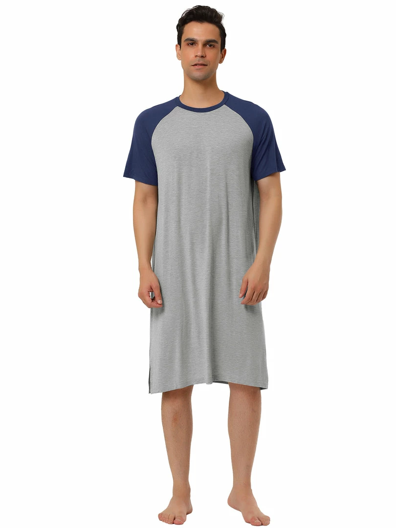 Allegra K Men's Nightshirt Nightwear Raglan Sleeves Comfy Lounge Soft Pajamas Loose Sleep Shirt Nightgown 28 Allegra K Men's Nightshirt Nightwear Raglan Sleeves Comfy Lounge Soft Pajamas Loose Sleep Shirt Nightgown