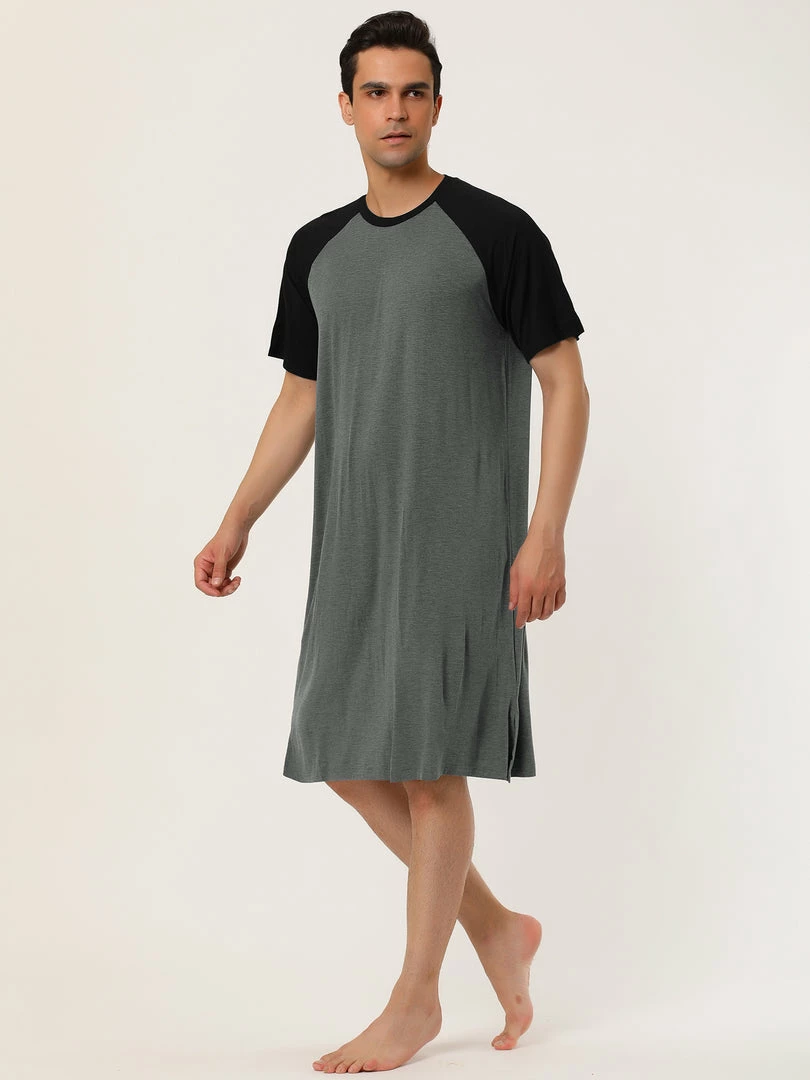 Allegra K Men's Nightshirt Nightwear Raglan Sleeves Comfy Lounge Soft Pajamas Loose Sleep Shirt Nightgown 7 Allegra K Men's Nightshirt Nightwear Raglan Sleeves Comfy Lounge Soft Pajamas Loose Sleep Shirt Nightgown